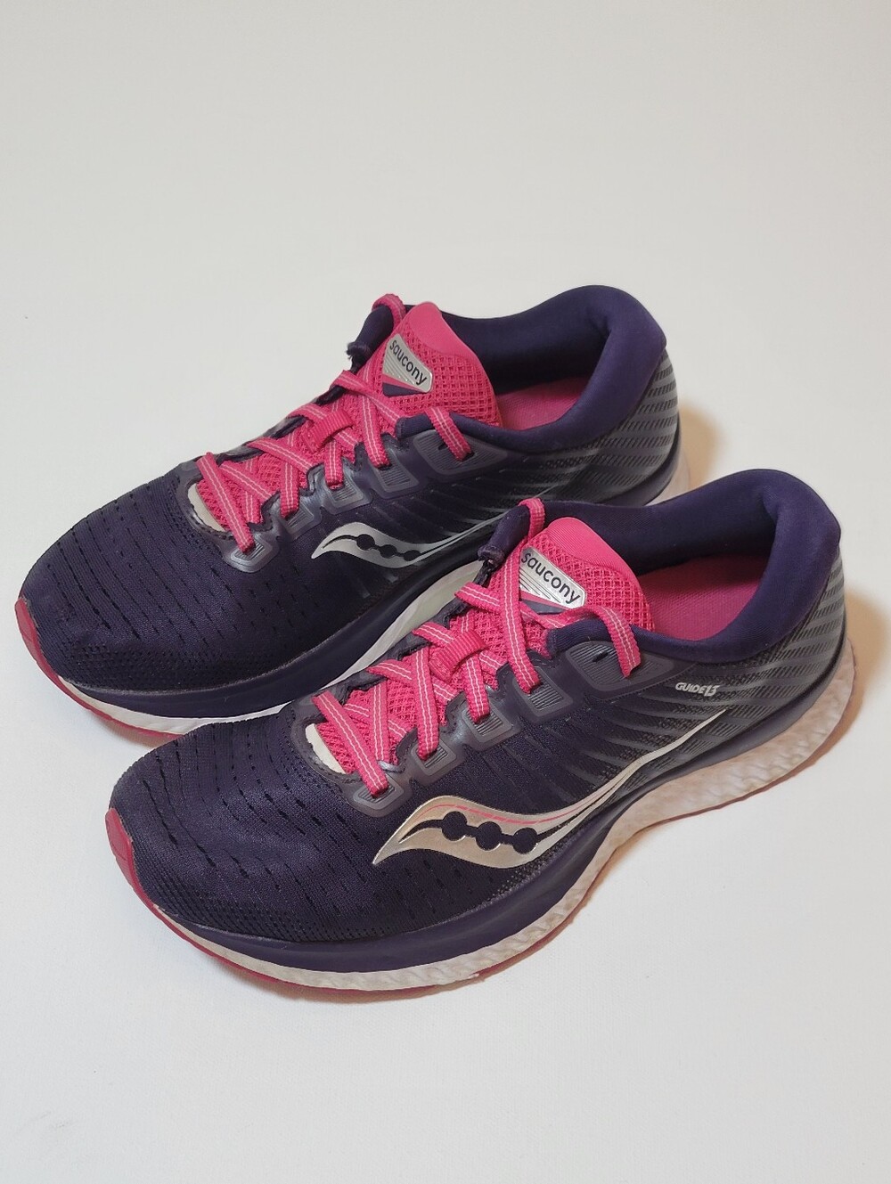 Saucony Guide 13 Womens Sz 8 Dusk Berry Stability Running Walking Shoes PWRRUN